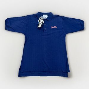 Atlanta Braves Polo Shirt Mens M Starter Vintage 90s Blue Cotton MLB Preppy